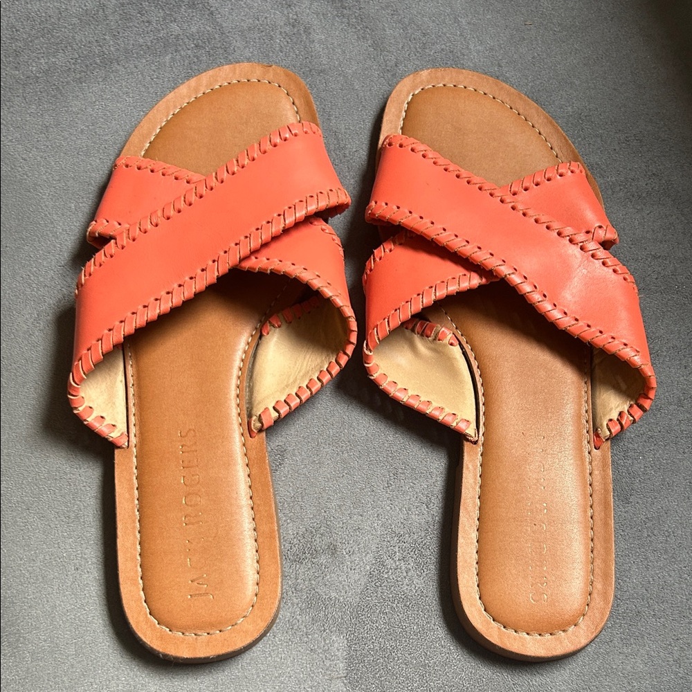 Jack Rogers Coral Leather Crisscross Sandals